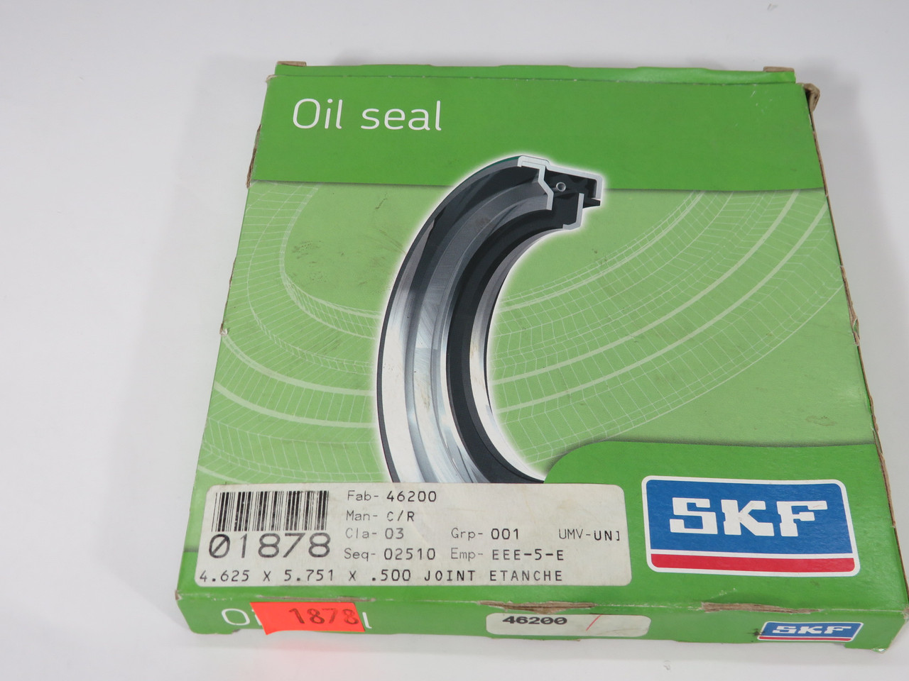 SKF 46200 Radial Oil Seal 5.751"OD 4.625"ID .50"W BOX DAMAGE NEW