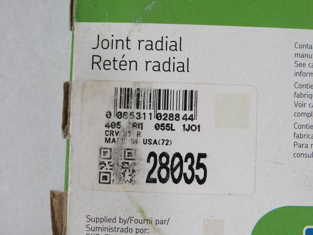 SKF 28035 Radial Shaft Seal 3.751"OD 2.813"ID 0.4382" BOX DAMAGE NEW