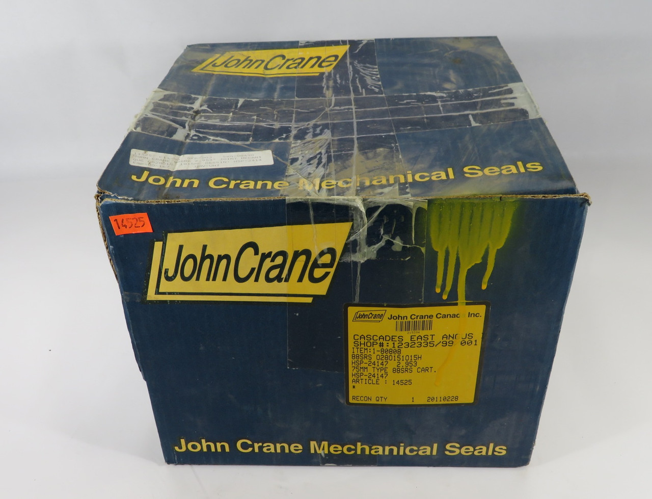 John Crane 1-80808 Type 88SRS Double Mechanical Seal 75mm 2.953" BOX DAMAGE NEW