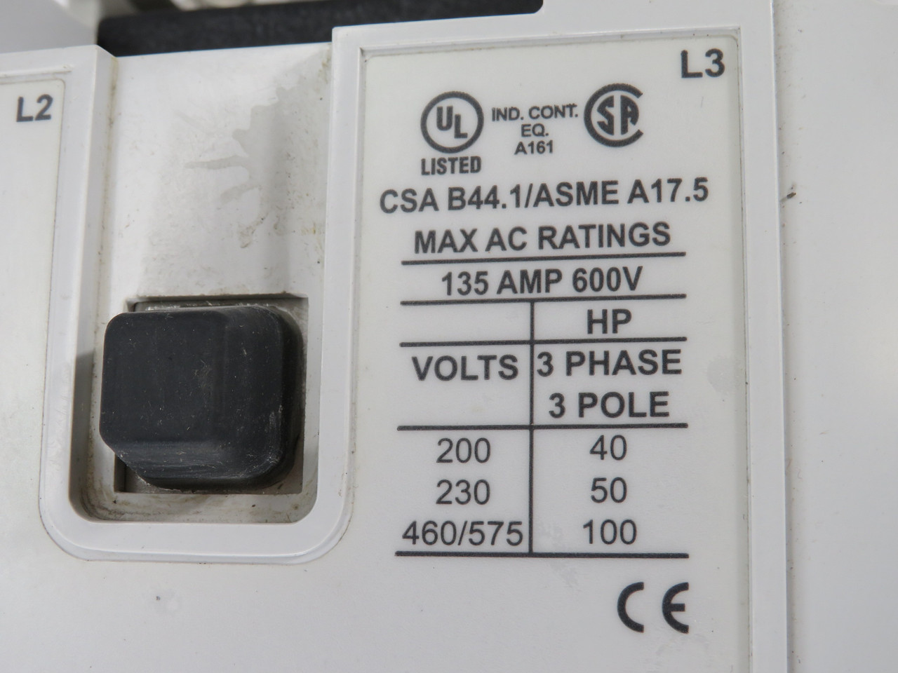 Eaton AN16NN0A Series B1 Motor Control Starter 110V 50Hz 120V 60Hz 135A USED