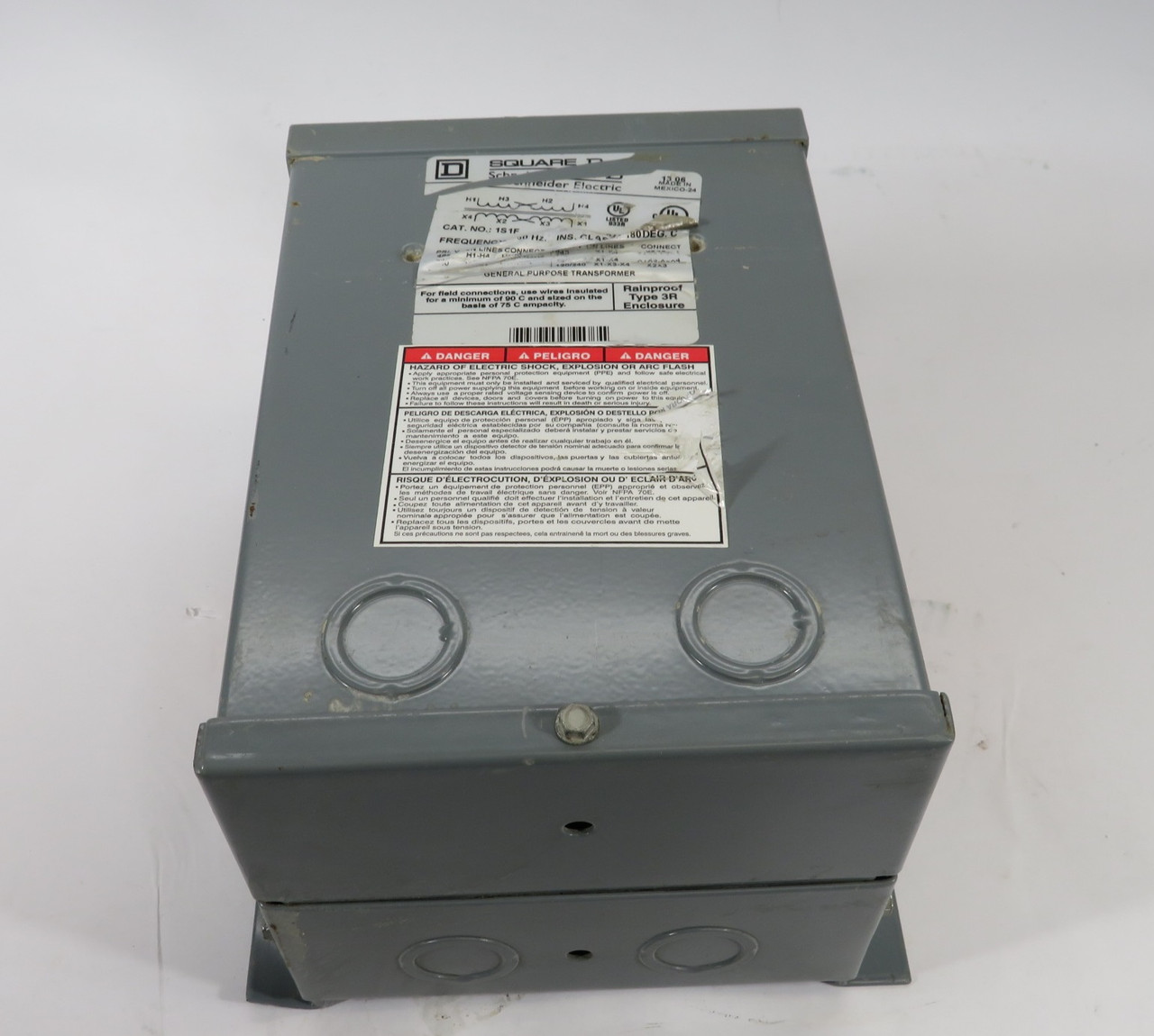 Square D 1S1F Dry Type Transformer 1kVa Primary 240/480V DAMAGED LABEL USED