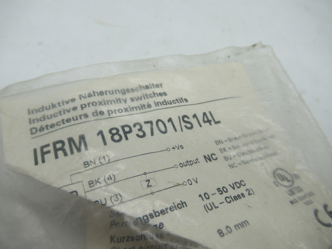 Baumer Electric IFRM18P3701/S14L Inductive Proximity Switch Open Bag NEW
