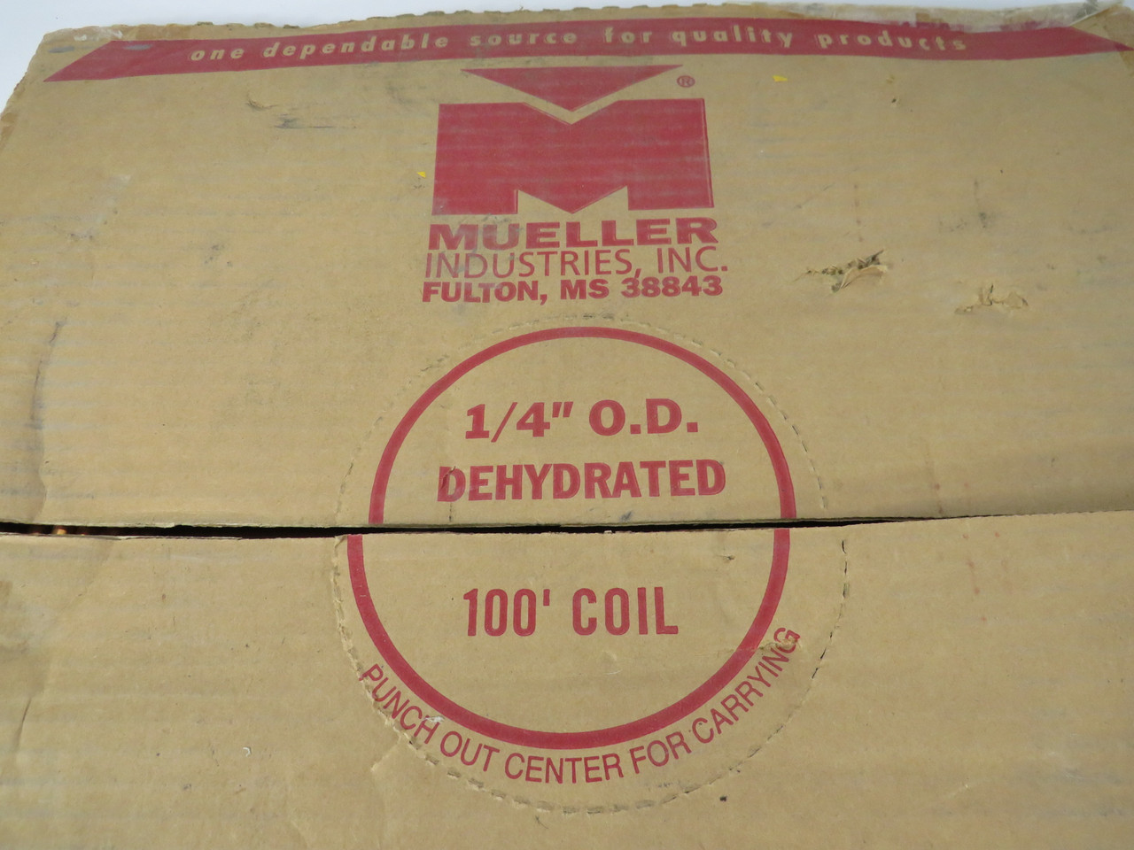 Mueller D04100 Copper Dehydrated Refrigeration Tube 1/4" OD 100' BOX DMG NEW