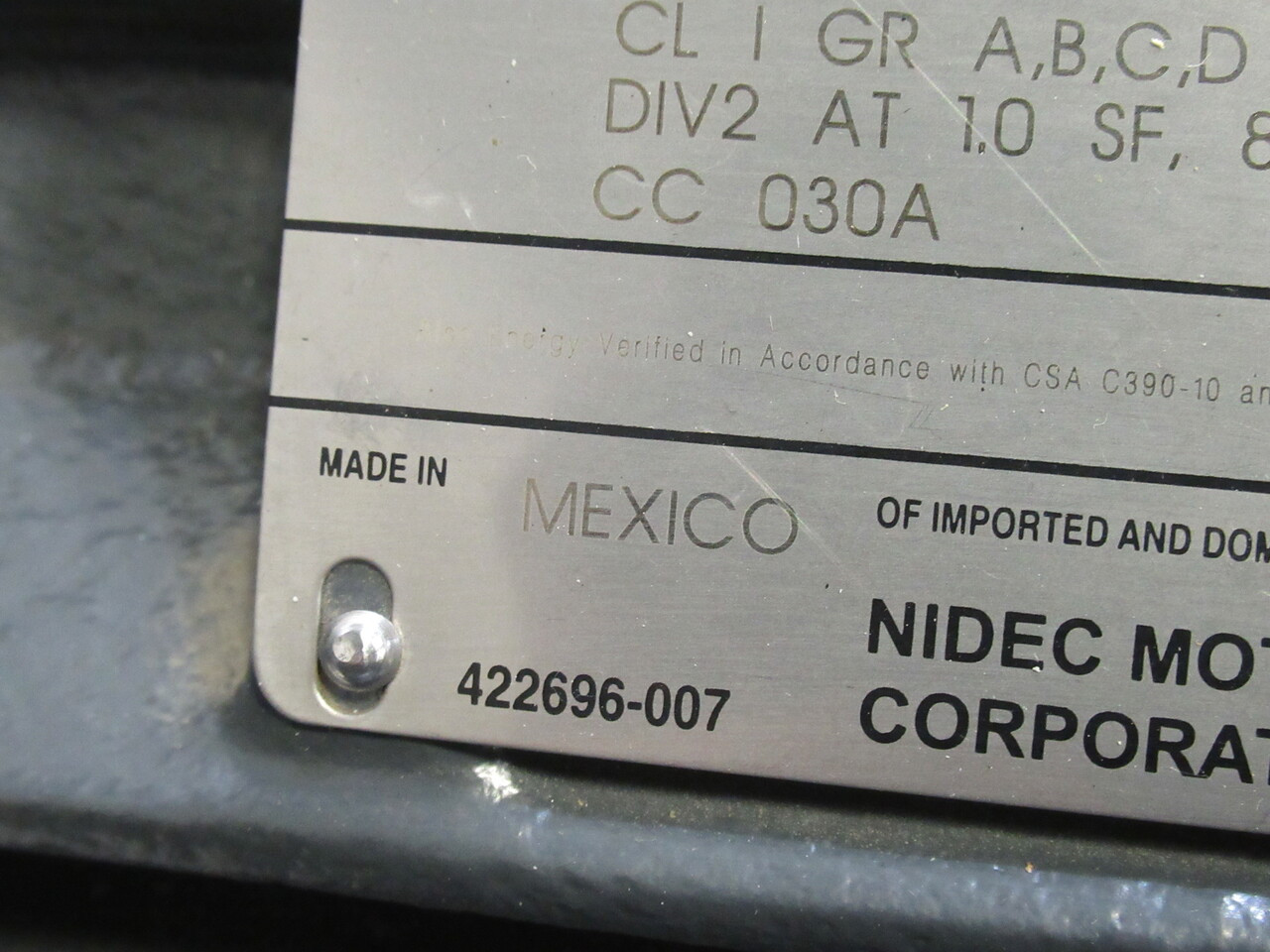 US Motors CD20P2G 20HP 1775RPM 575V 256T TEFC 3Ph 18.90A 60Hz SHELF WEAR NOP