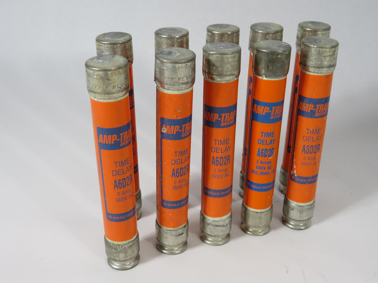 Gould Shawmut A6D2R Time Delay Fuse 2A 600VAC Lot of 10 USED
