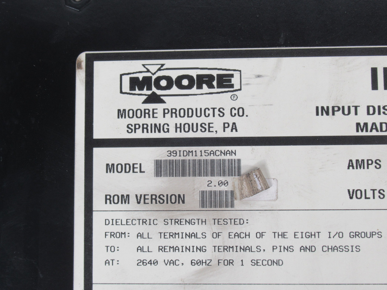 Moore 16107-21/04 39IDM115ACNAN Input Discrete Module 24VDC 0.12A Max USED