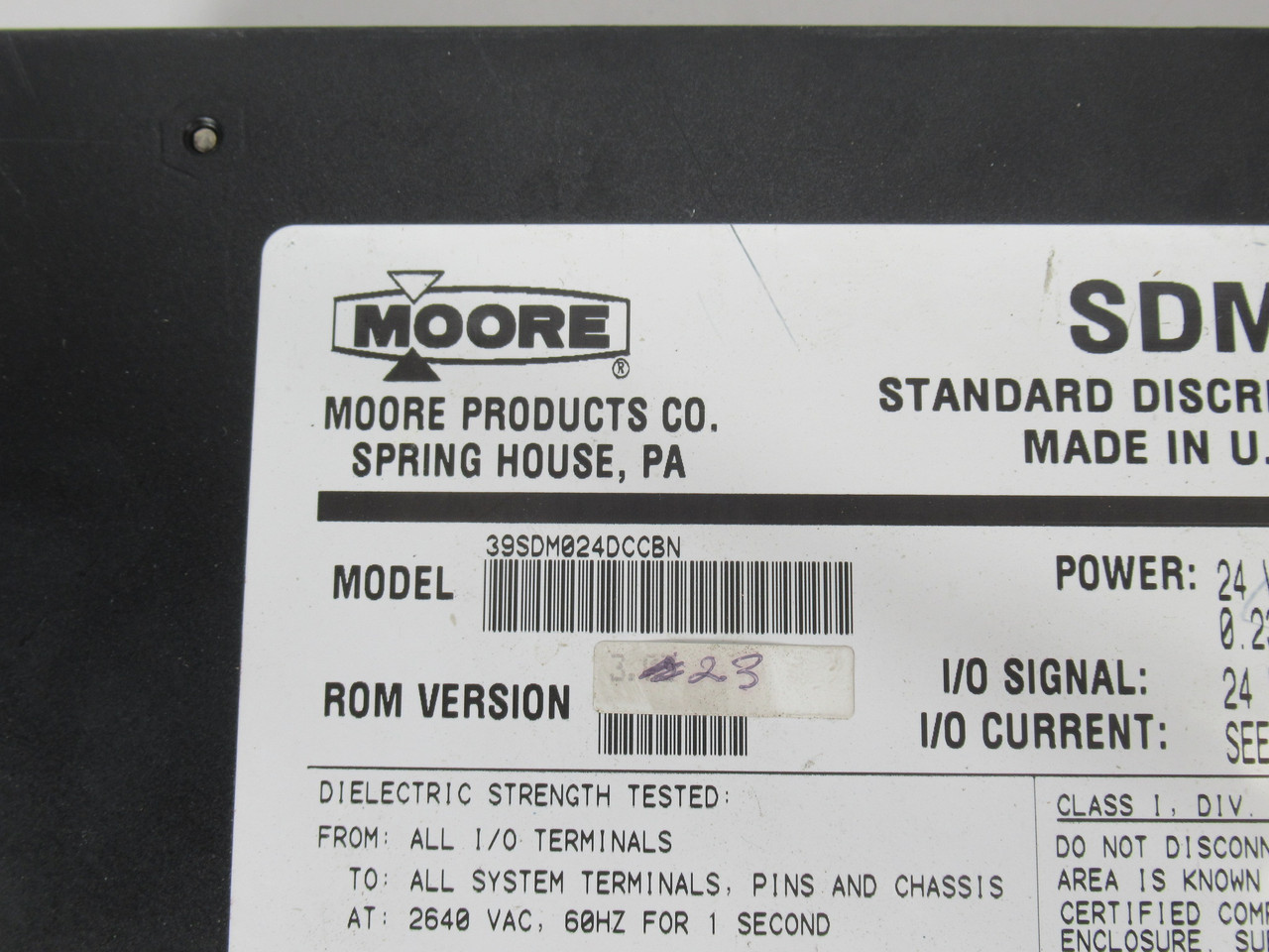 Moore 16101-174/8 39SDM024DCCBN Standard Discrete Module 24VDC 0.23A Max USED