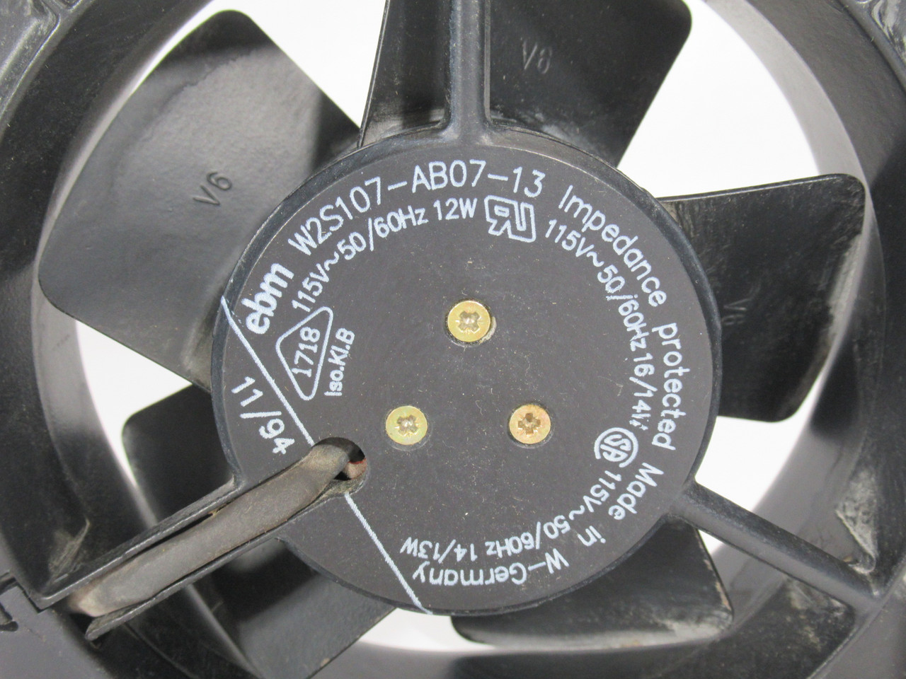 ebm W2S107-AB07-13 Tube Axial Fan 115V 50/60Hz 4-11/16" x 1-1/2" USED