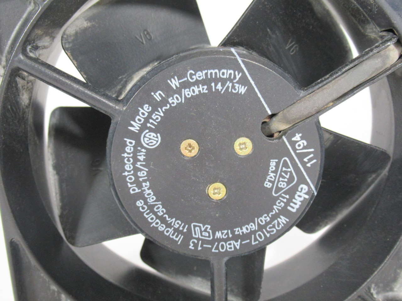 ebm W2S107-AB07-13 Tube Axial Fan 115V 50/60Hz 4-11/16" x 1-1/2" USED
