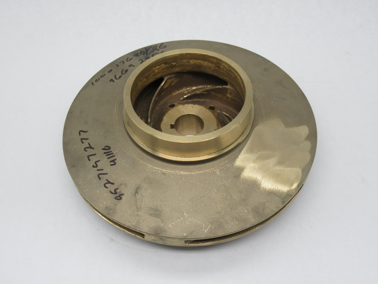 Auromet 96691730 5-Vane Bronze Impeller 10.5" OD 4" W 1-1/4" Bore USED