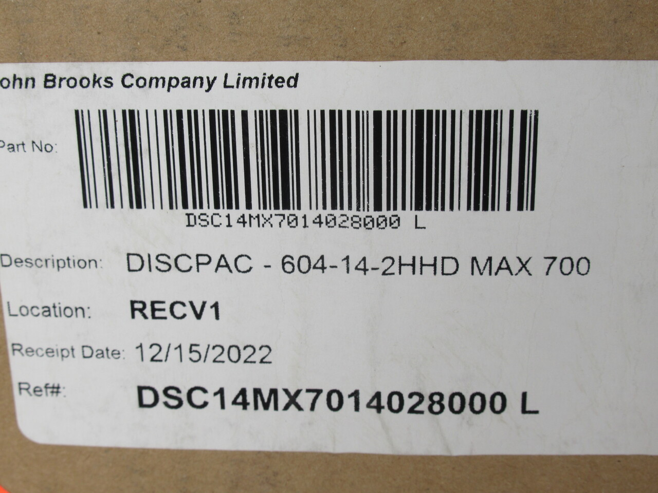 Discflo 604-14-2HHD 14" Discpac DAMAGED BOX NEW