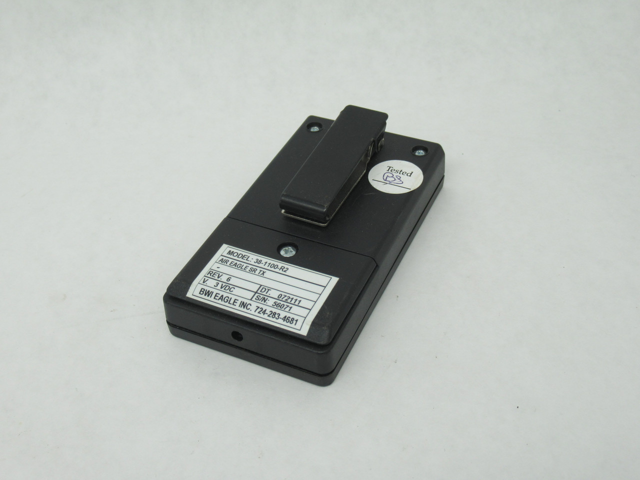 BWI Eagle 38-1100-R2 Remote Control Radio Frequency Transmitter 3VDC USED