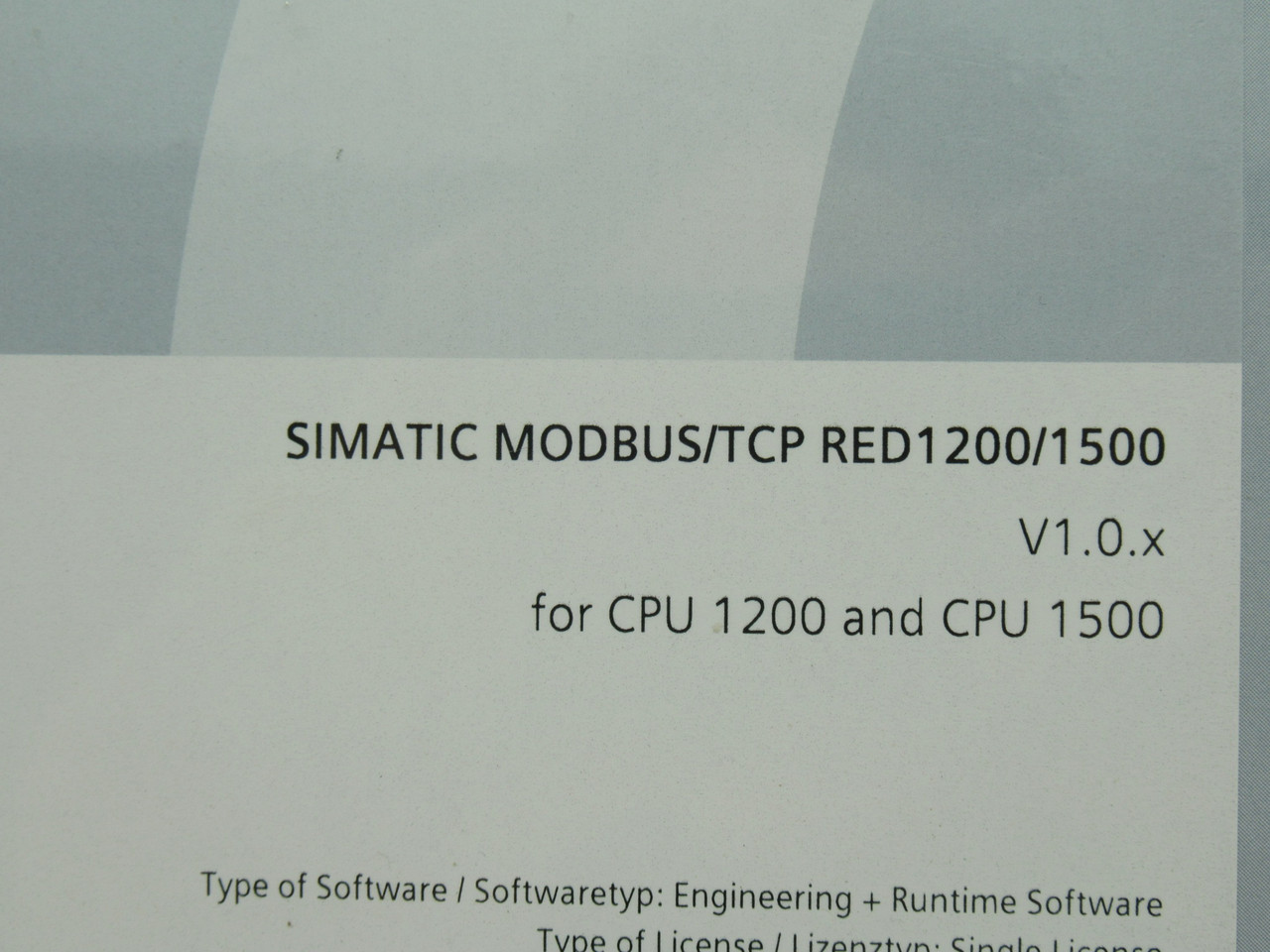 Siemens 6AV6676-6MB40-0AX0 Modbus/TCP Red for CPU 1200 and 1500 SEALED NEW
