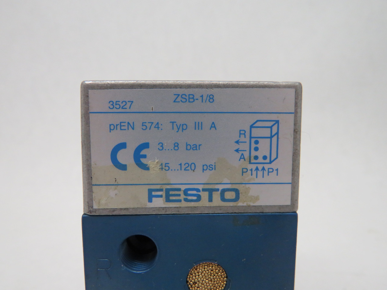Festo ZSB-1/8 Pneumatic Control Block 45..120PSI USED
