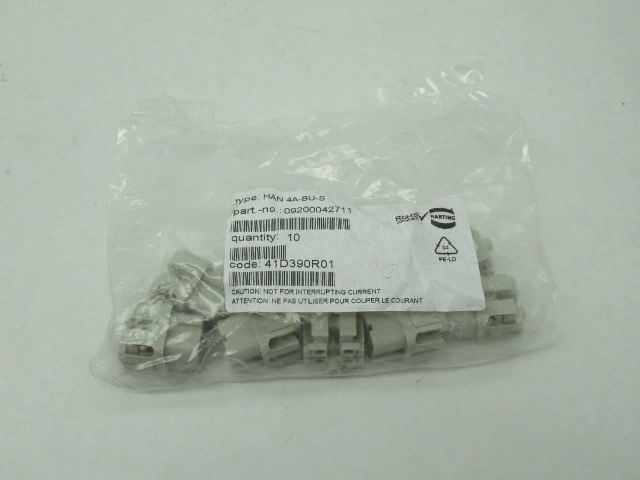 Harting 09200042711 Female Insert 4-Pos 10A 230/400V 10-Pack NWB