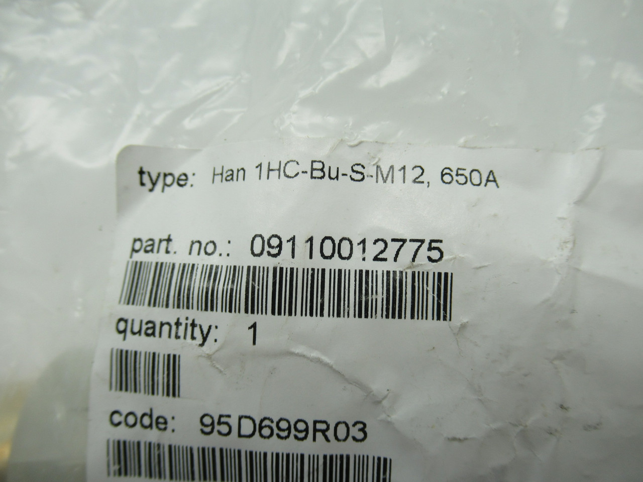 Harting 09110012775 Modular Female Insert 650A NWB