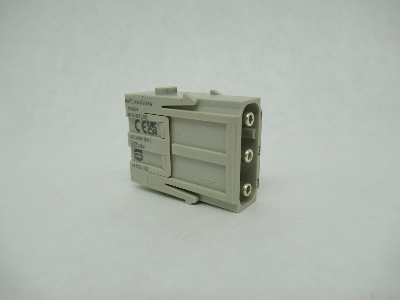 Harting 09140032602 Male Axial Module 40A 690V 3-Position 6-10mm NOP