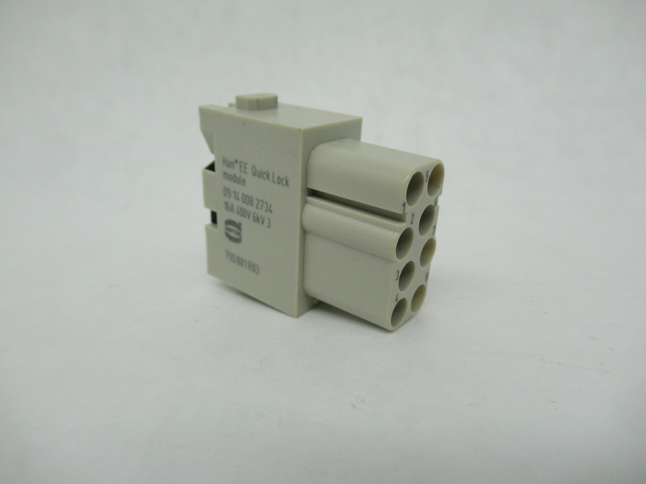 Harting 09140082734 Female Quick Lock Module 16A 400V 8-Position 1.5mm NOP