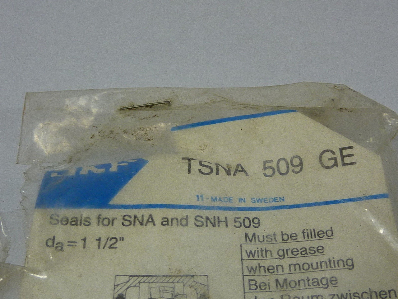 SKF TSNA-509-GE V-Ring Seals for SNA and SNH 509 1-1/2" Bore NEW