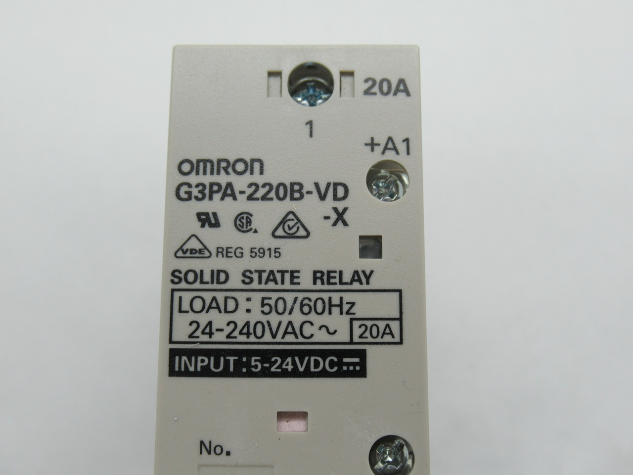 Omron G3PA-220B-VD-X Solid State Relay 5-24VDC 20A@24-240VAC 50/60Hz NEW