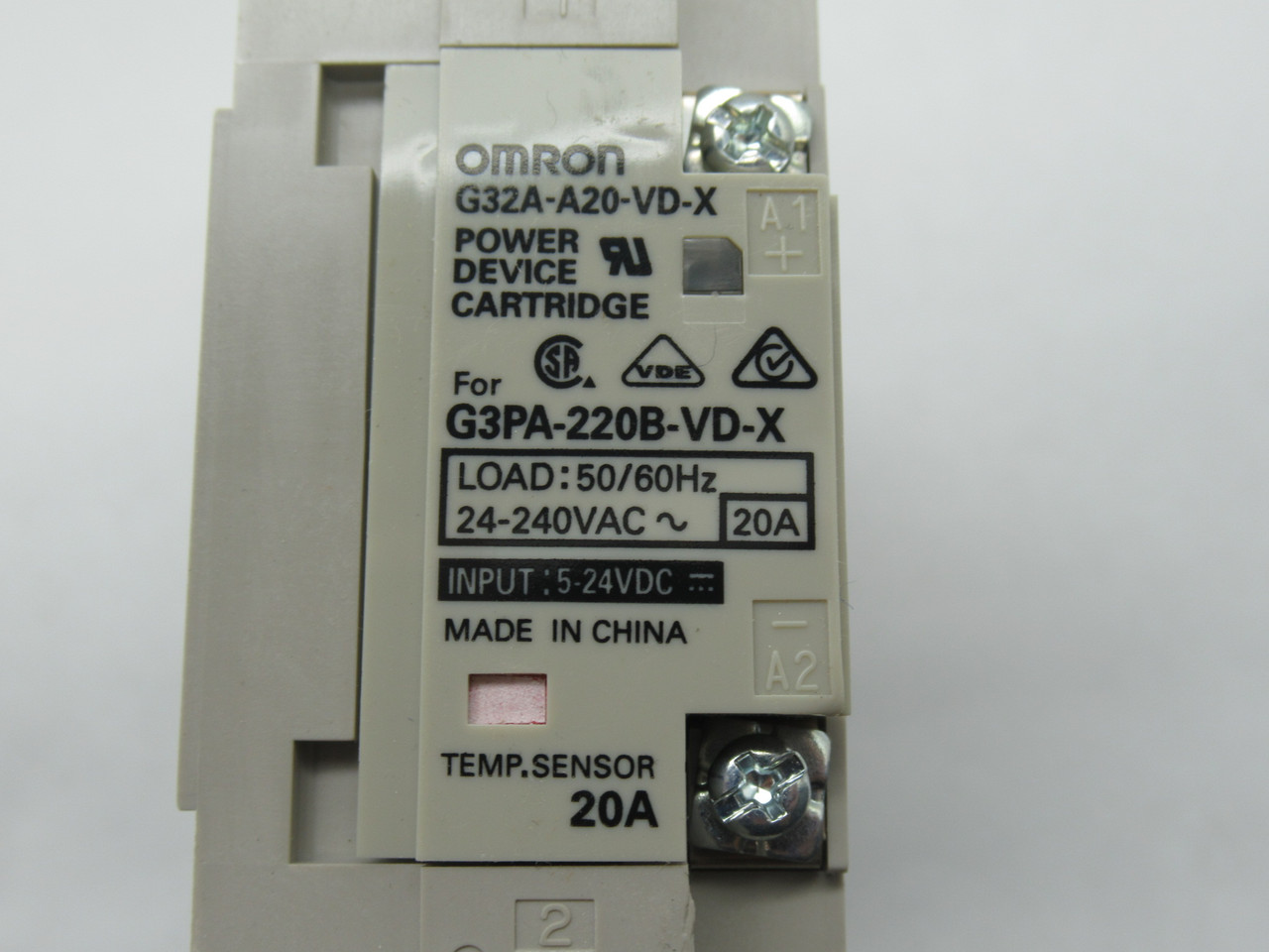 Omron G3PA-220B-VD-X Solid State Relay 5-24VDC 20A@24-240VAC SHELF WEAR NEW