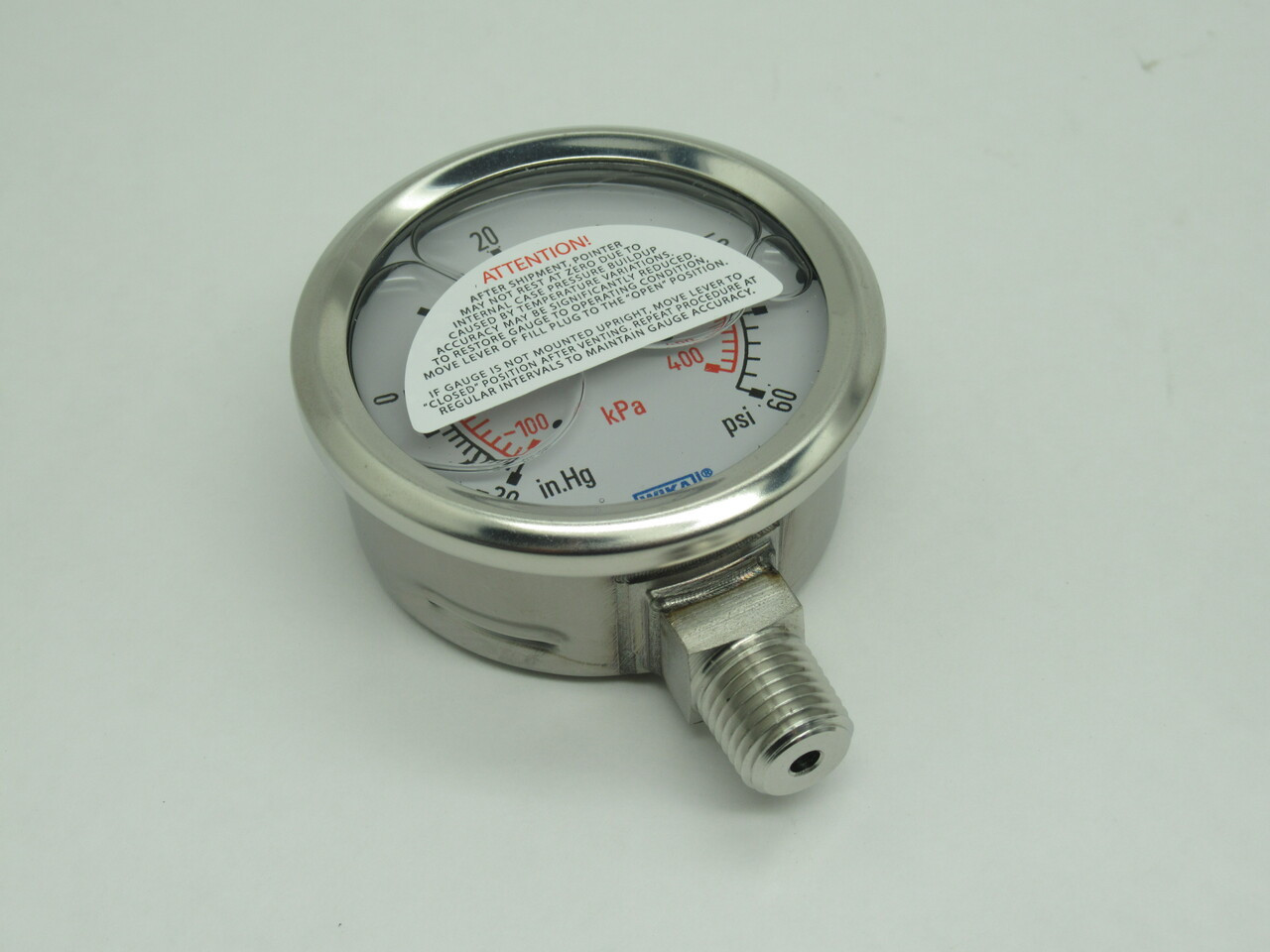 WIKA 9110628 233.53 Liquid-Filled Gauge -30 inHg to 60 psi 2.5" D 1/4" NPT NEW