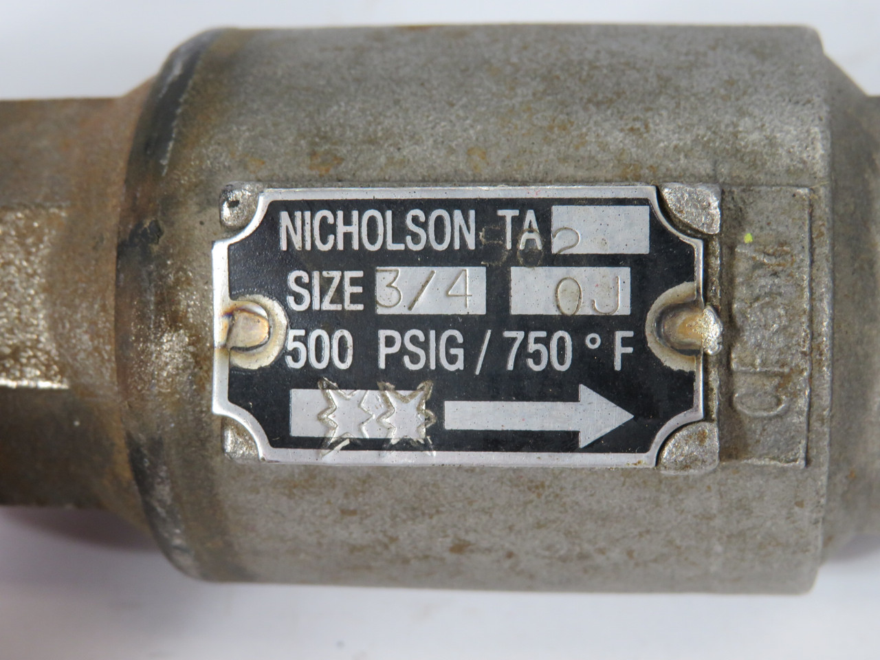 Nicholson TA502 OJ 3/4" Thermostatic Steam Valve 500 psig 750F CF3M USED
