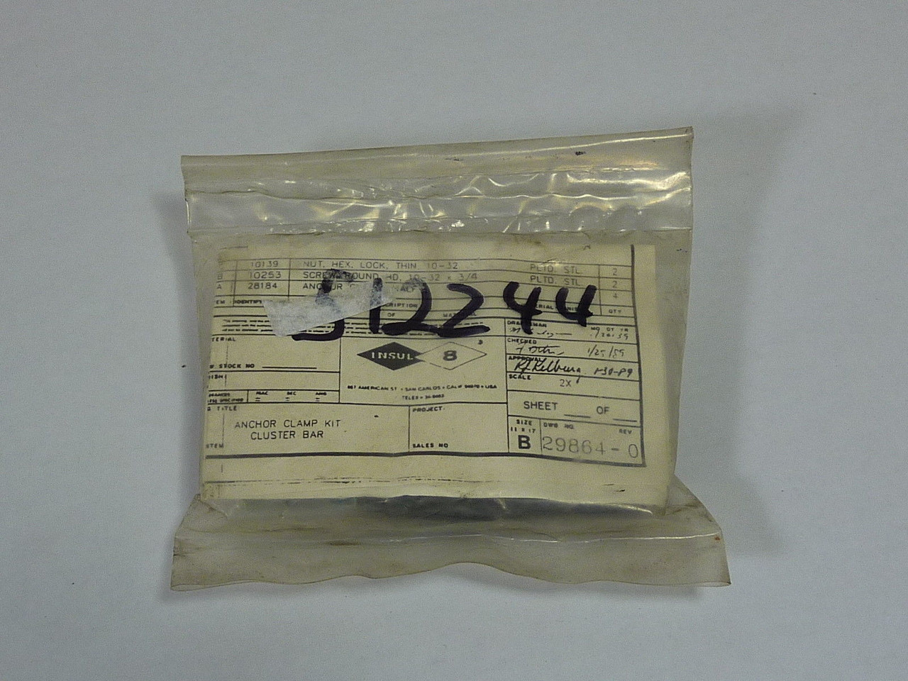 Insul-8 29864 Anchor Clamp Kit Cluster Bar  NEW