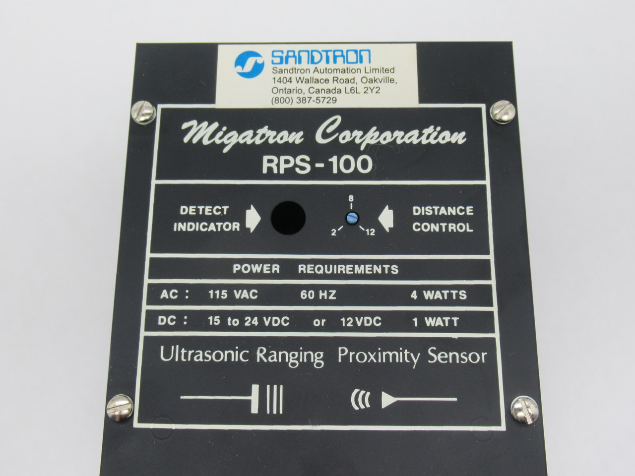 Migatron RPS-100TR-14 Ultrasonic Sensor w/o LED 2-14" Range SHELF WEAR NEW