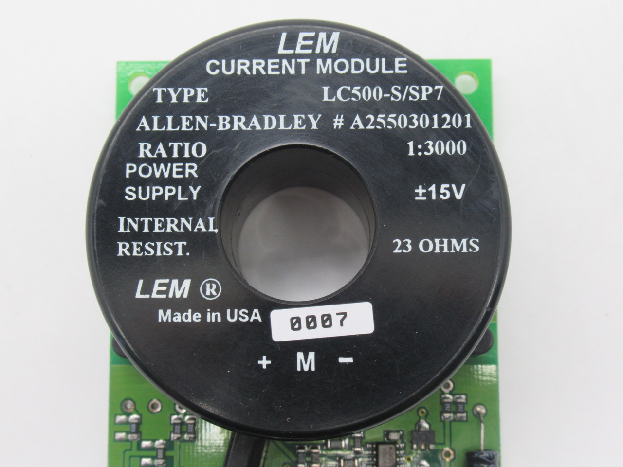 LEM LC500-S/SP7 Current Transducer 1:3000 +/-15V 23 Ohms USED