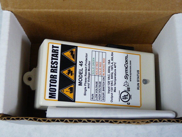 SymCom Model 45 Motor Saver Single Phase Plug-In Voltage Monitor 120VAC 60Hz NEW