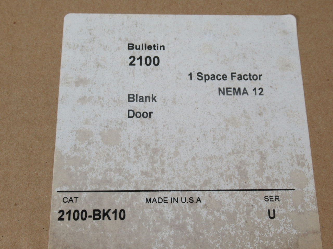 Allen-Bradley 2100-BK10 Series U Blank Unit Door 1.0 Space Factor SEALED NEW