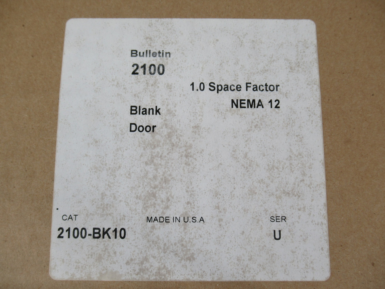 Allen-Bradley 2100-BK10 Series U Blank Unit Door 1.0 Space Factor SHELF WEAR NEW