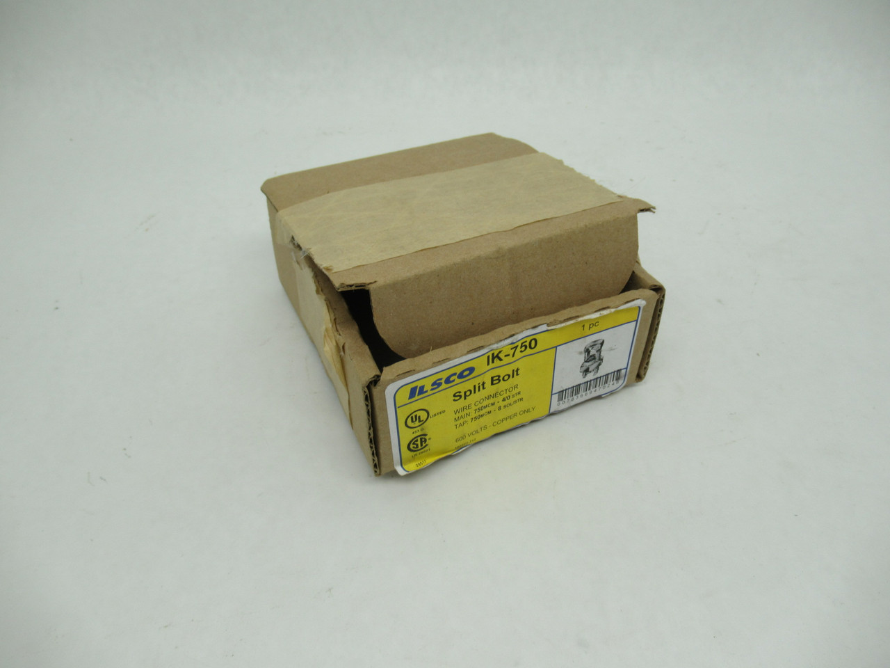 Ilsco IK-750 Copper Split Bolt Connector 750 kcmil 4/0 8 SOL/STR 600V NEW