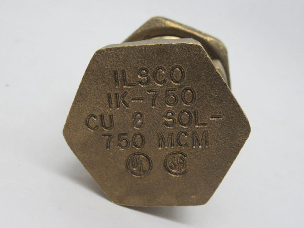 Ilsco IK-750 Copper Split Bolt Connector 750 kcmil 4/0 8 SOL/STR 600V NEW