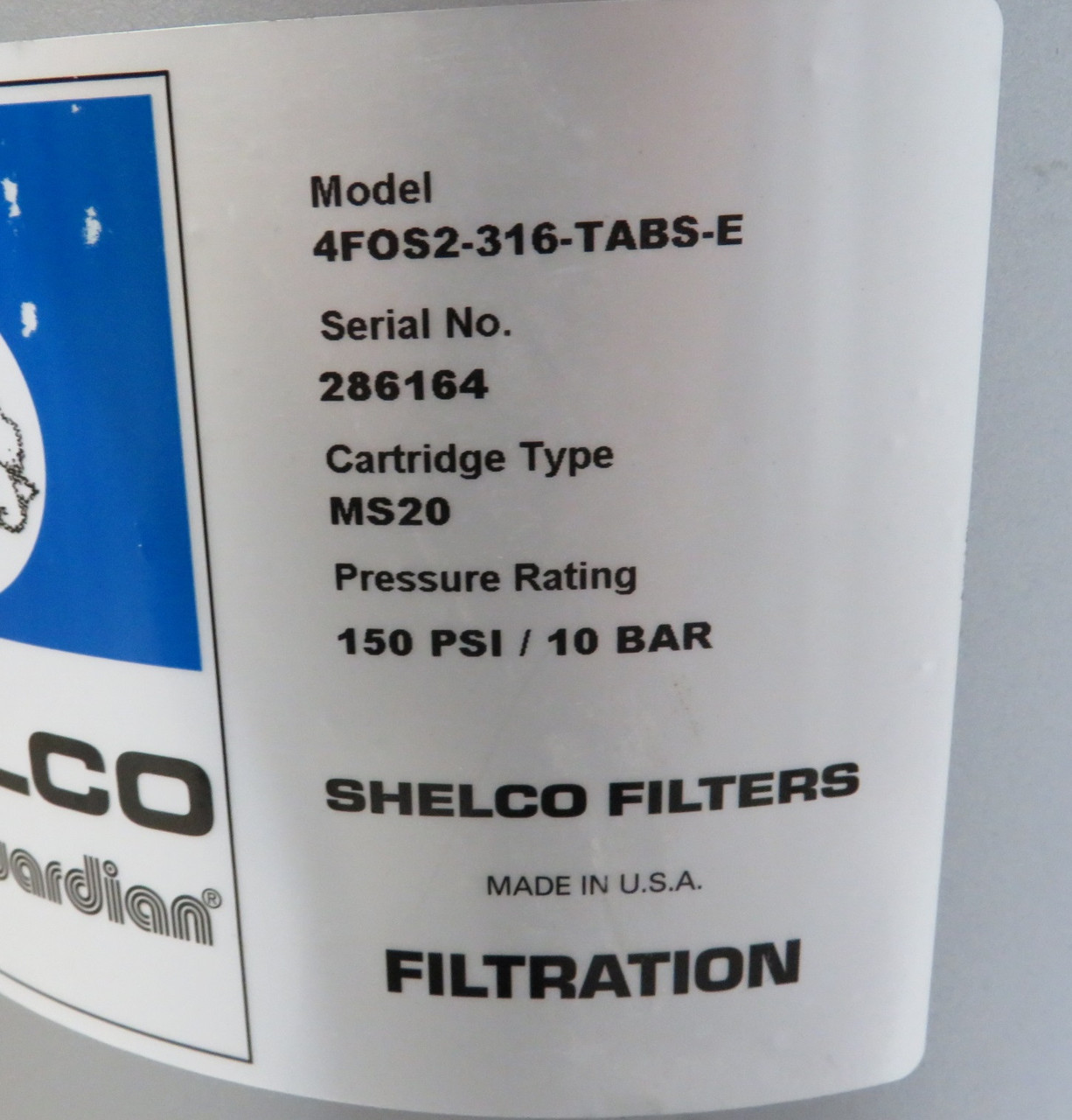 Shelco 4FOS2-316-TABS-E 2 High Multi-Cartridge Filter Housing 150 psi 10 bar NOP