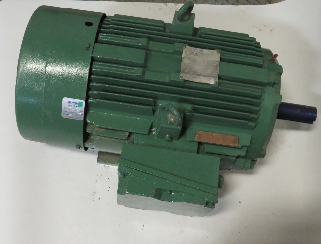 Brook Crompton 15HP 1180rpm 575V 284T TEFC 3Ph 15.5FLA 60Hz BENT COVER USED