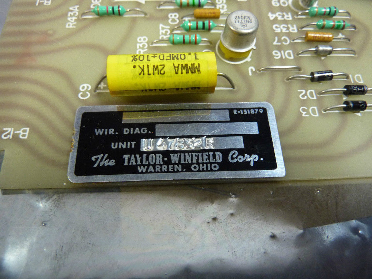 Taylor Winfield U47832/R Controller Board USED
