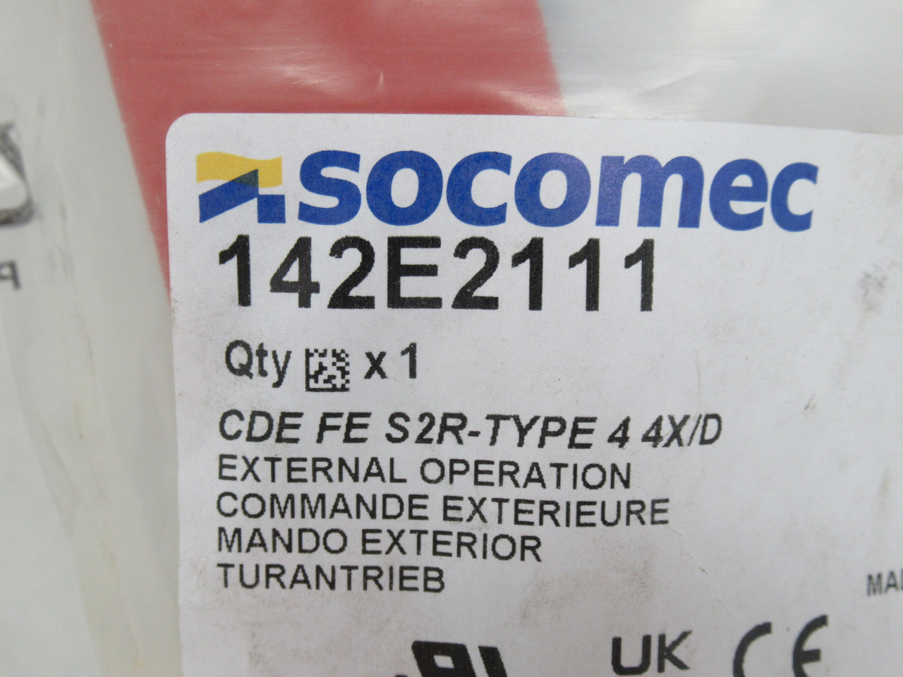 Socomec 142E2111 External Operation Disconnect Handle 0-1 S2 Red HOLEY BAG NWB