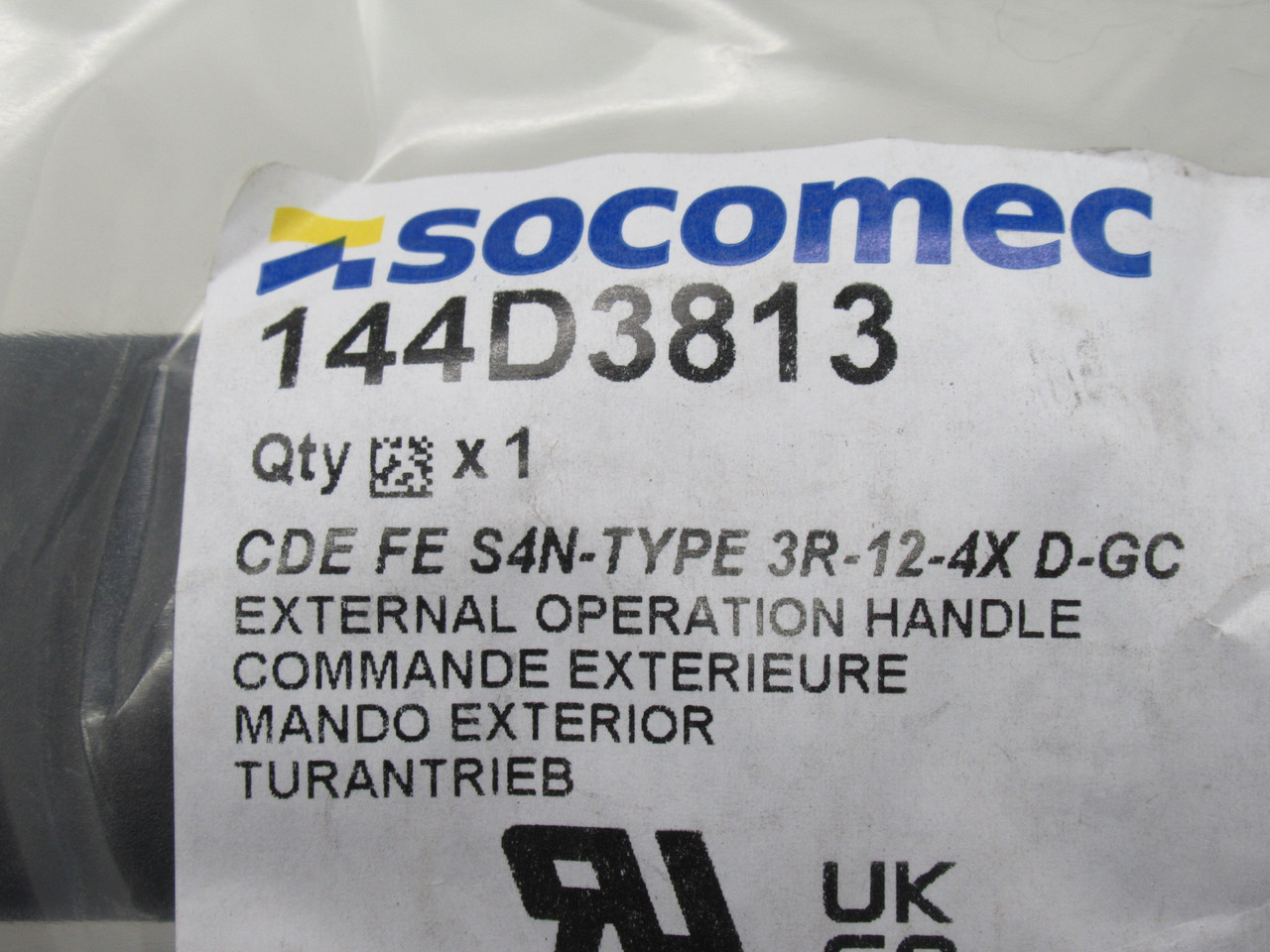 Socomec 144D3813 External Disconnect Handle 0-1 S4 Black/Blue NEMA HOLEY BAG NWB