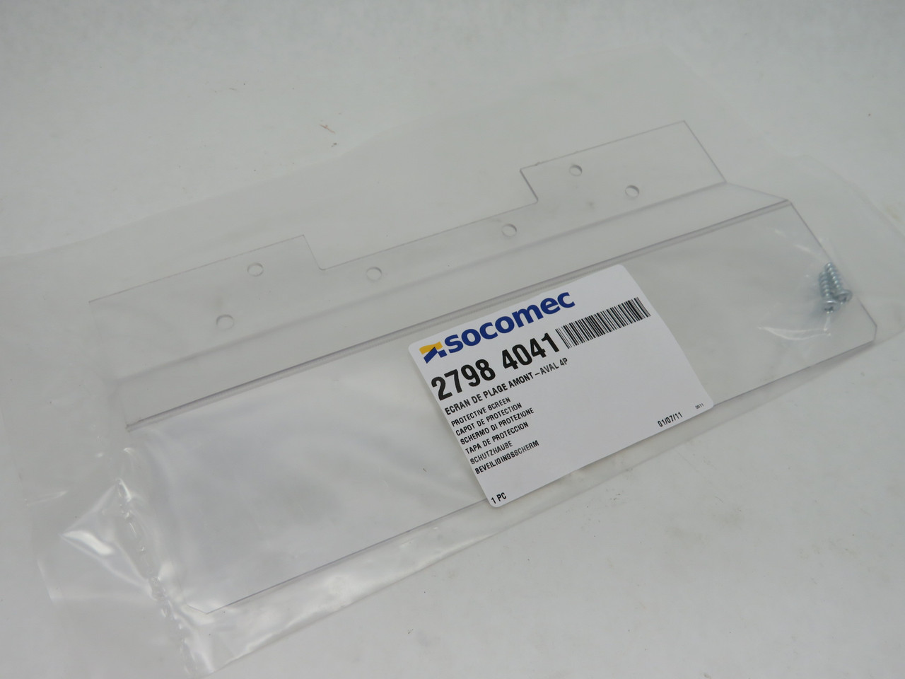 Socomec 27984041 4 Pole Terminal Protective Screen for Disconnect HOLEY BAG NWB