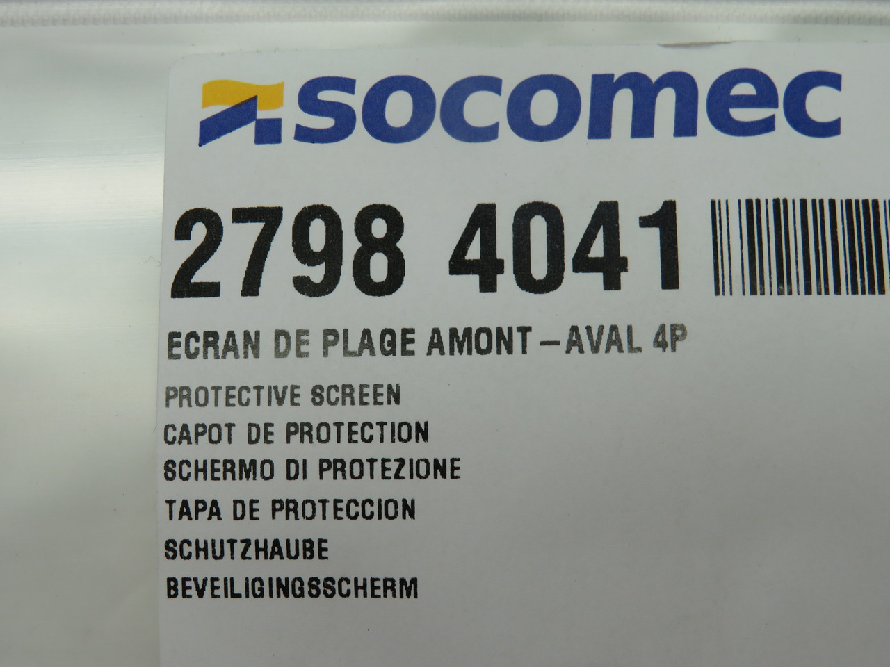 Socomec 27984041 4 Pole Terminal Protective Screen for Disconnect HOLEY BAG NWB