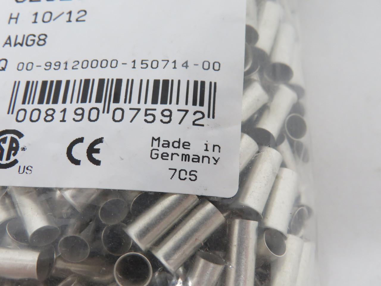 Weidmuller 0282900000 H10/12 Wire-End Ferrule Standard 12mm L 500-Pack NWB