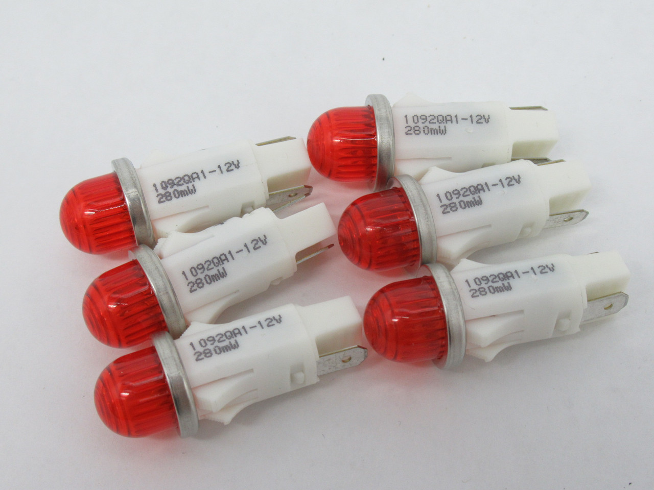 Visual Communications 1092QA1-12V Red Panel Indicator 12V Lot of 6 NOP
