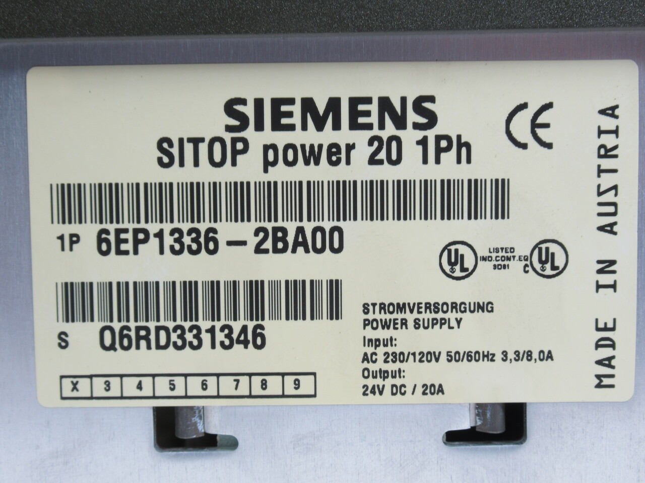Siemens 6EP1-336-2BA00 Power Supply 20 Amp 24VDC USED