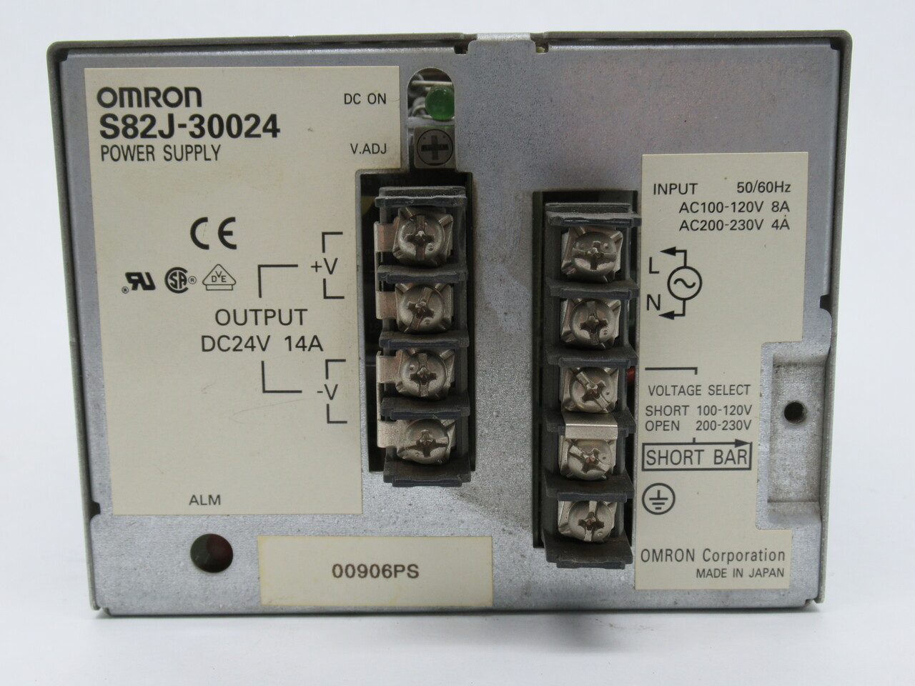 Omron S82J-30024 Switch Mode Power Supply 24VDC 14A USED