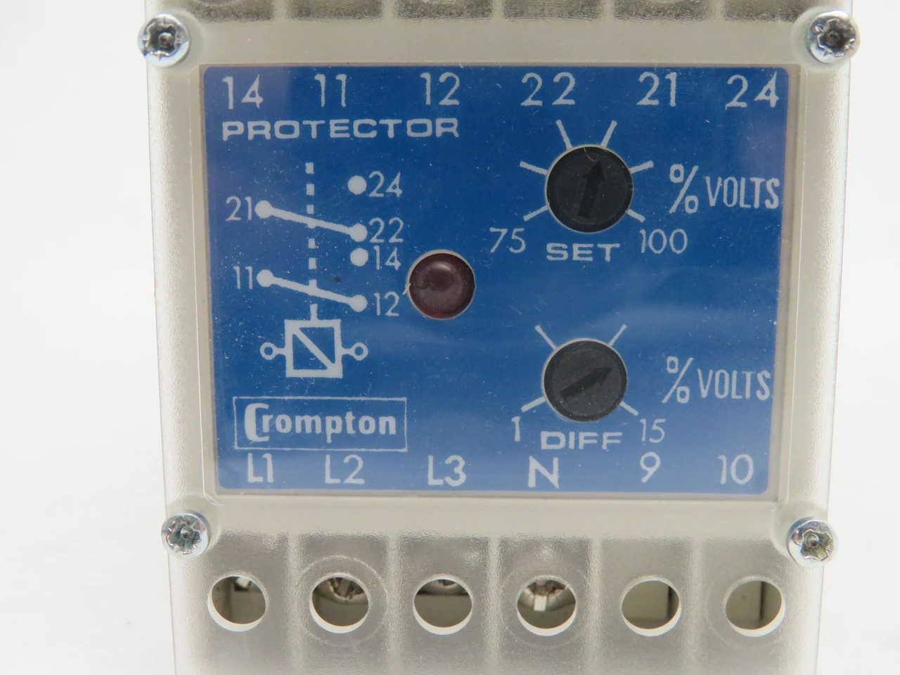 Crompton 252-PVVU-PQBX-C6-EB Protector Trip Relay 120V 60Hz 3Ph 4W USED