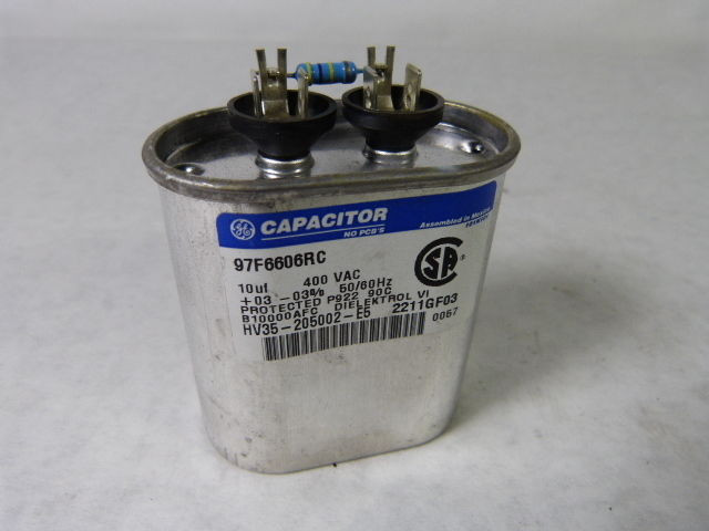 General Electric 97F6606RC Capacitor 10uf 400VAC USED