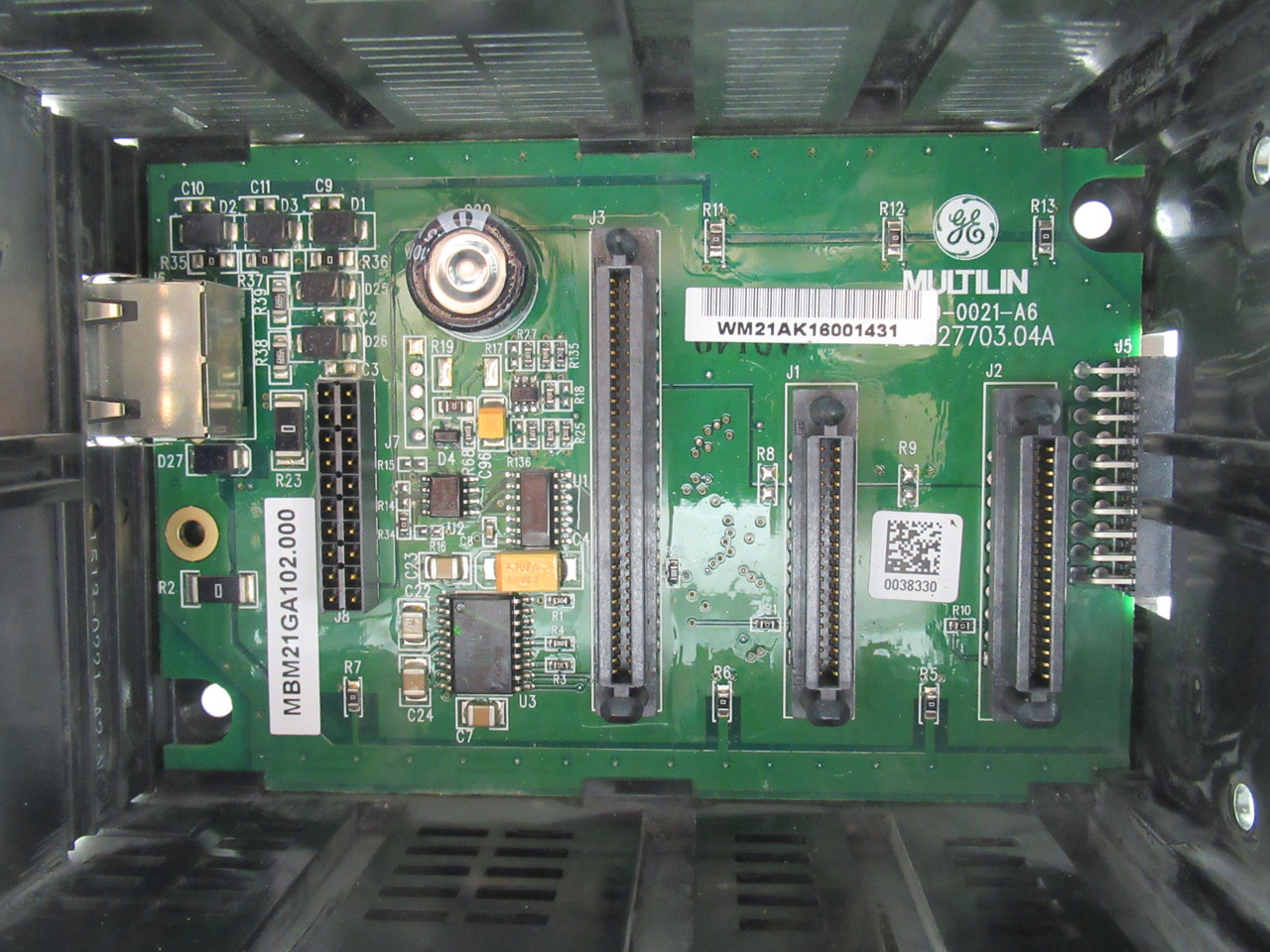 GE Multilin 12M9-0021-A6 4-Slot Backplane for MX350 USED