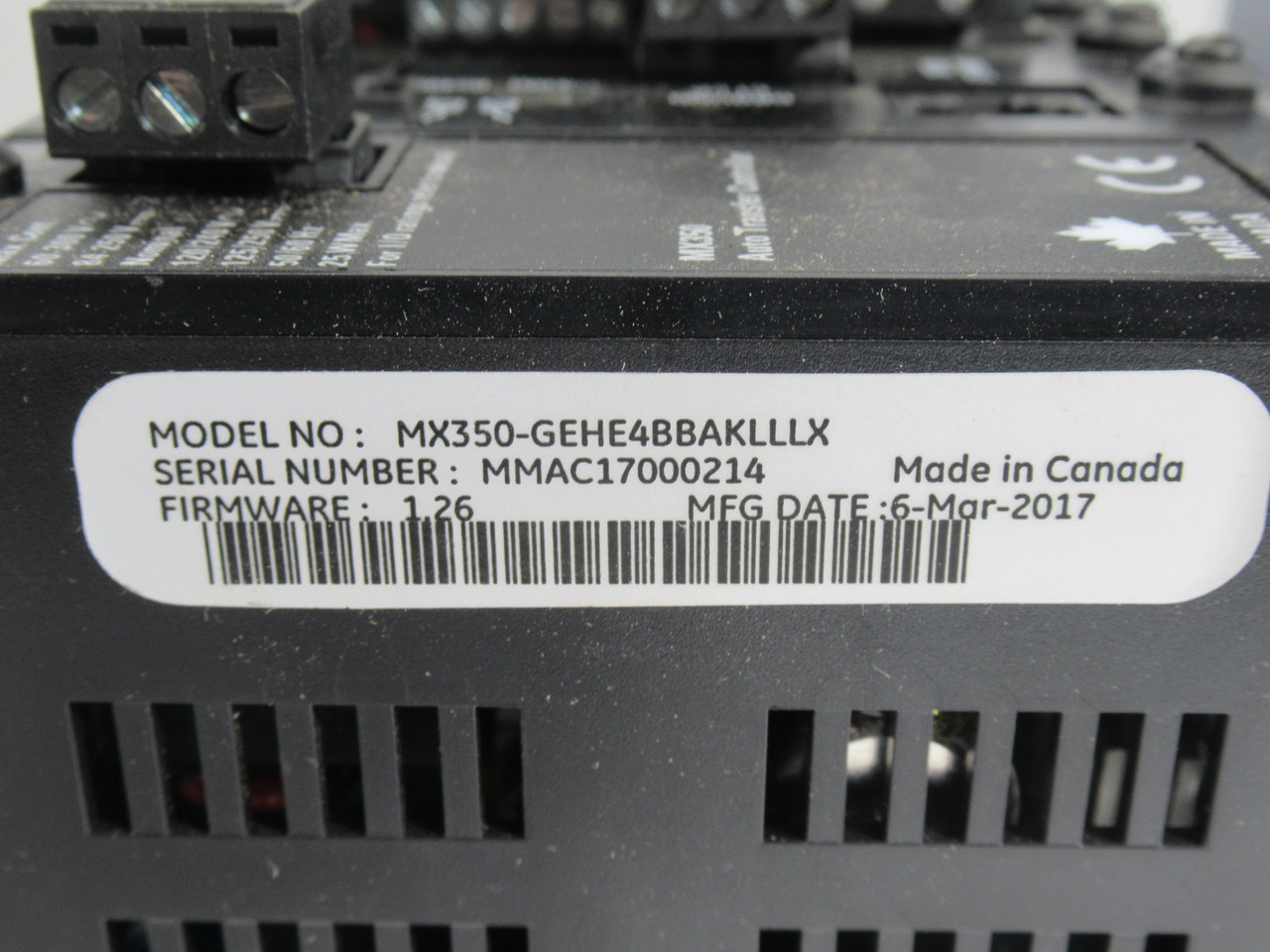 GE Multilin MX350-GEHE4BBAKLLLX ATS Controller Assembly MISSING HARDWARE NOP